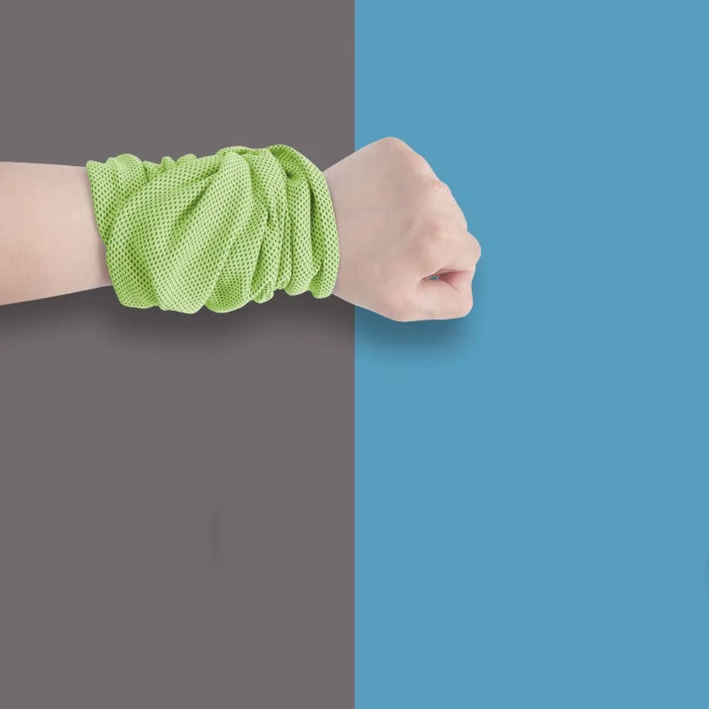 Portable Outdoor Sport Ice Towel Sweat Absorption Wrist Protector Quick-Drying Cooling Wristband for Fitness Camping Running