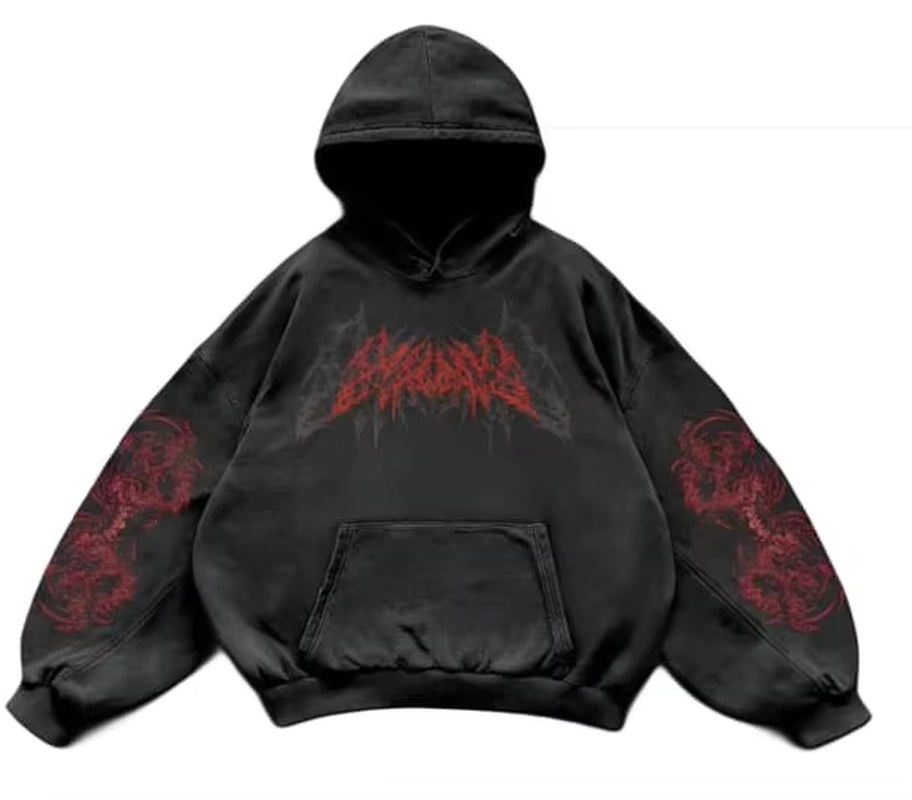 Harajuku Goddess Print Hoodies Women and Men Hoodie Y2K Tops Oversized Sweatshirt New Couples Goth Streetwear Gothic Gym Clothes