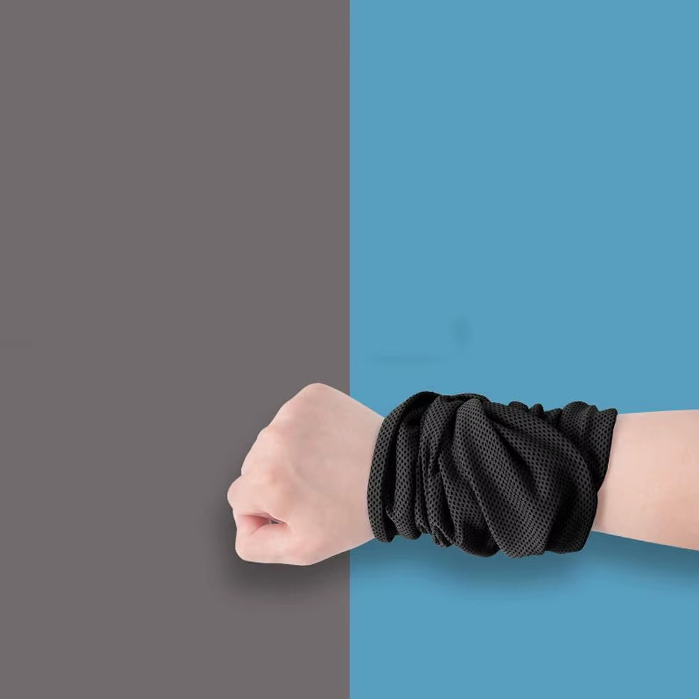 Portable Outdoor Sport Ice Towel Sweat Absorption Wrist Protector Quick-Drying Cooling Wristband for Fitness Camping Running
