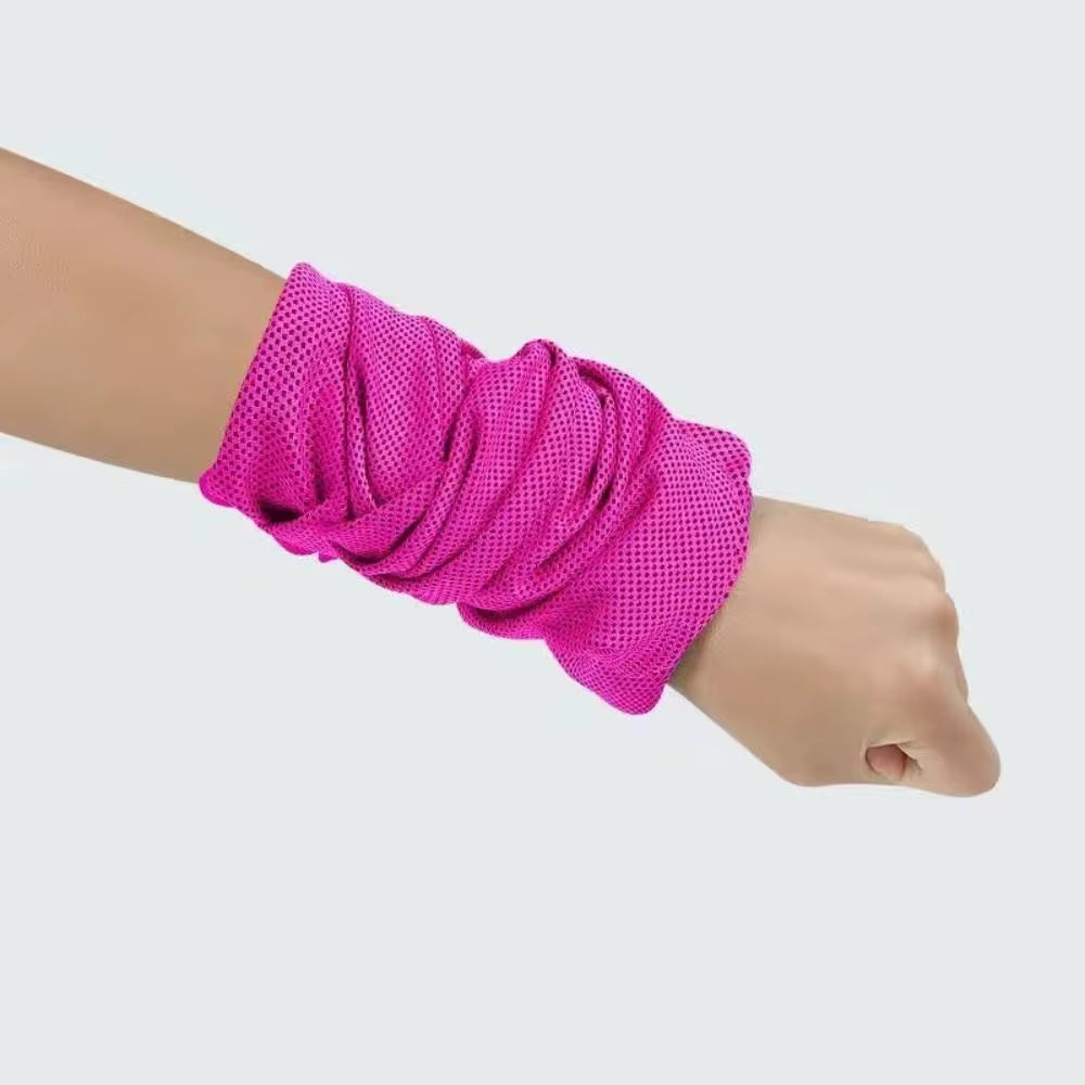 Portable Outdoor Sport Ice Towel Sweat Absorption Wrist Protector Quick-Drying Cooling Wristband for Fitness Camping Running