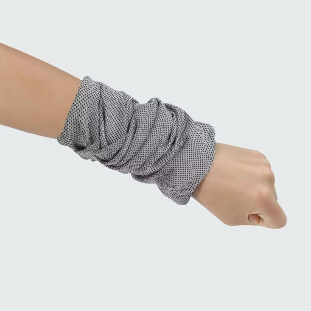 Portable Outdoor Sport Ice Towel Sweat Absorption Wrist Protector Quick-Drying Cooling Wristband for Fitness Camping Running