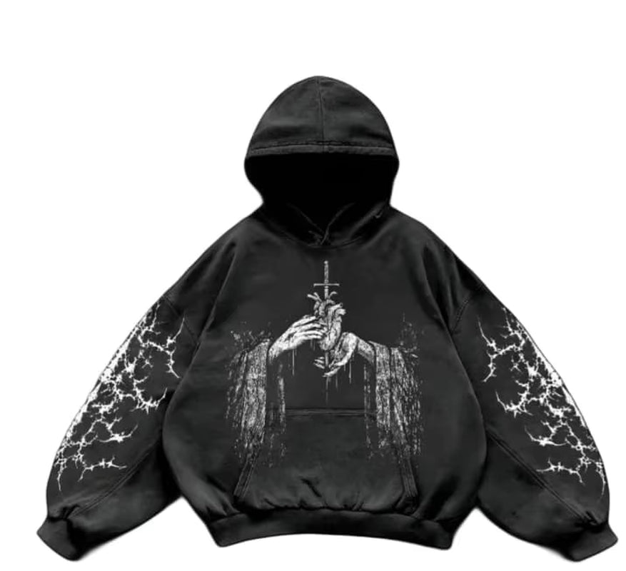 Harajuku Goddess Print Hoodies Women and Men Hoodie Y2K Tops Oversized Sweatshirt New Couples Goth Streetwear Gothic Gym Clothes