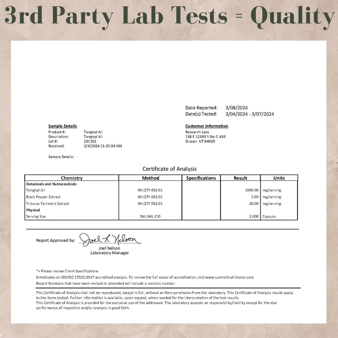 Longjack Tongkat Ali Extract Capsules 200X Strength | 200,000 Mg